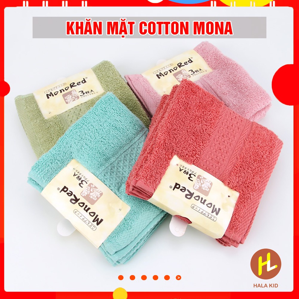 RẺ VÔ ĐỊCH Set 3 Khăn Mặt Momo Red Mềm Mịn + Tiện Lợi (3 màu khác nhau)