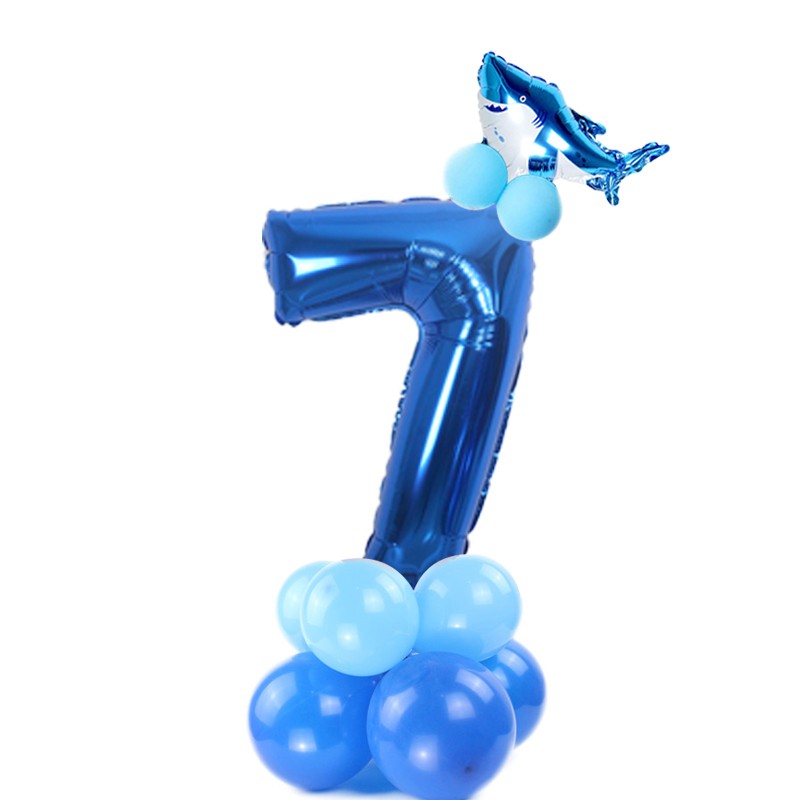 Bong Bóng Hình Cá Mập 32inch Trang Trí Tiệc Sinh Nhật Cho Bé