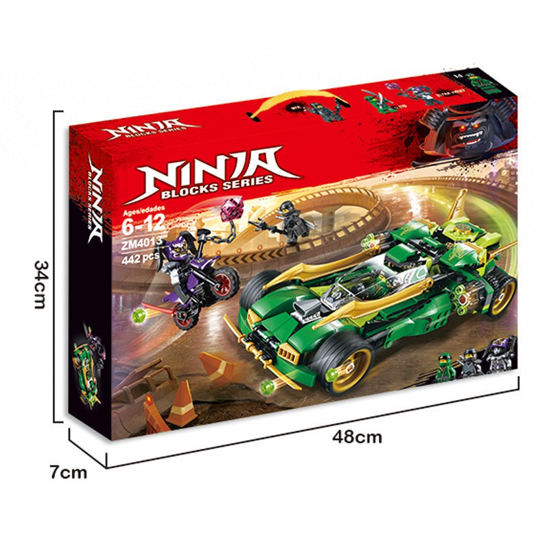 Đồ Chơi Lắp Ráp Kiểu LEGO Mô Hình Xe Đua Bóng Đêm Lloyd Night Chariot ZM4013 (Ninja Go) - 442 Mảnh Ghép