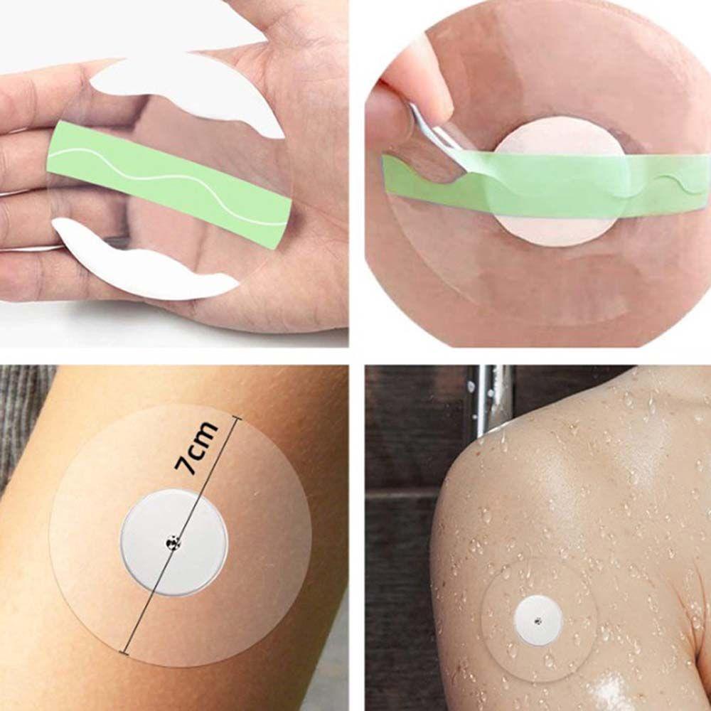 Miếng Dán Cảm Biến Trong Suốt Hình Tròn / Oval Bằng Vải Co Giãn CGM