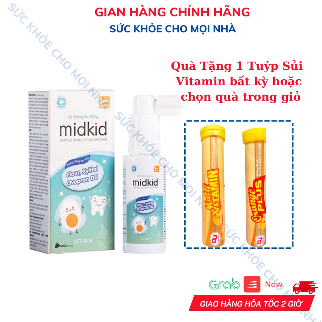 ✟Kem Đánh Răng Dạng Xịt Chống Sâu Midkid.Bảo Vệ Chắc Khỏe Cho Bé Từ 1 Tuổi