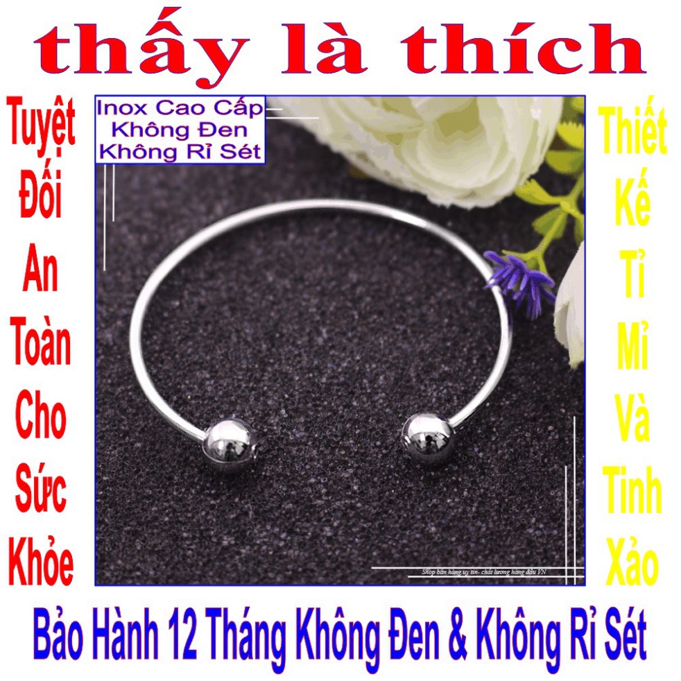 Vòng đeo chân em bé kiểu trơn 2 đầu bi - An toàn cho trẻ - Cam kết 1 đổi 1 nếu hoen , gỉ sét