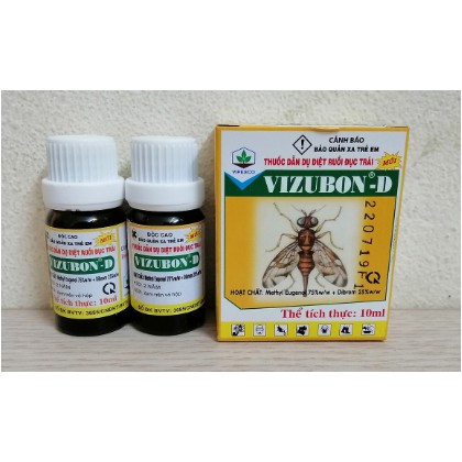 1 HỘP 2 lọ (10ml/lọ) VIZUBON-D - Thuốc dẫn dụ diệt ruồi vàng đục trái cây