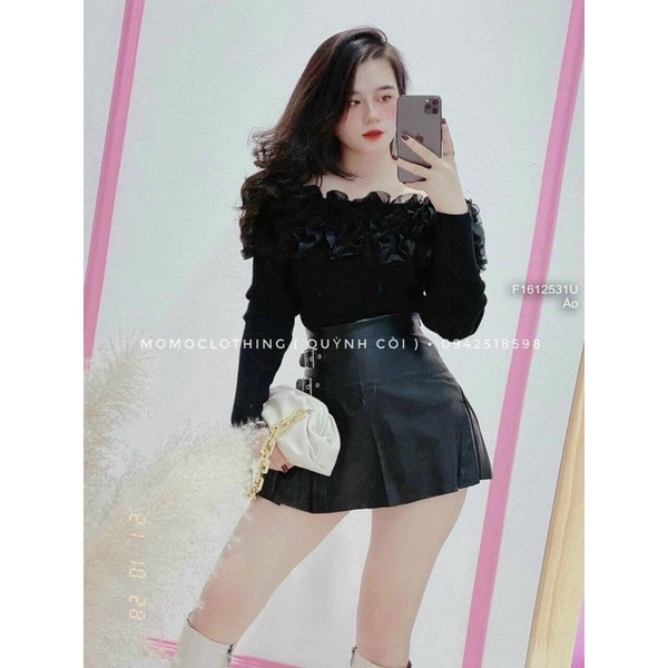 Áo kiểu bèo bồng trễ vai hàng nhập QC!