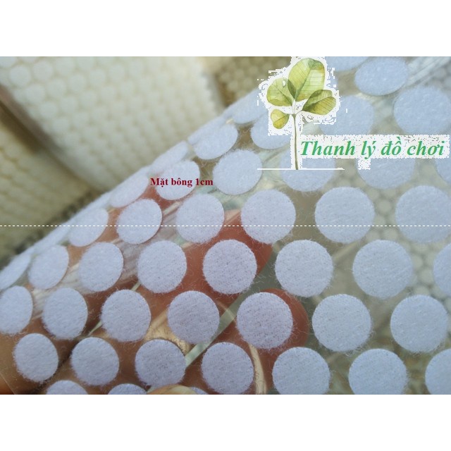 DÍNH GAI TRONG SUỐT - 100 cặp VERCLO Dính gai tròn chia nhỏ nhiều cỡ