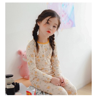 Set bộ quần áo dài tay bé gái thu đông chất cotton Belalu