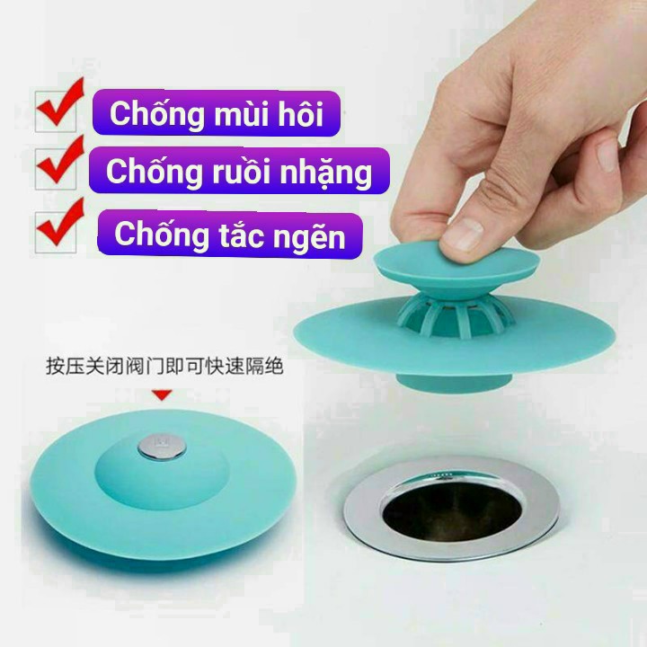 [FREESHIP] Nắp Đậy Bồn Rửa Chén Bằng Silicon 2 Trong 1 Tiện Lợi, Nắp Đậy Cống Thoát Nước.