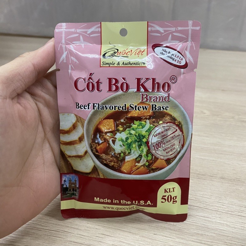 Gia Vị Nấu Bò Kho (Bò Sốt Vang) Cốt Quốc Việt Gói 50g