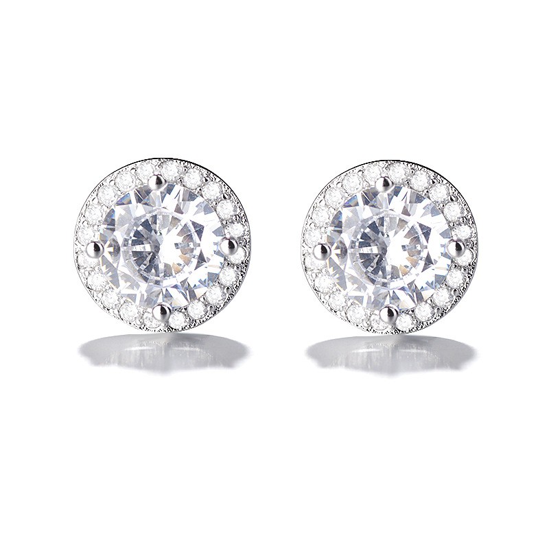 Khuyên tai hình tròn đính đá sang trọng cho nữ