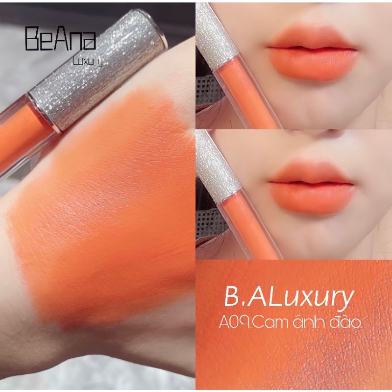 Son Kem lì BA luxury màu Cam Ánh Đào siêu hót mẫu mới nhất siêu lì mịn môi