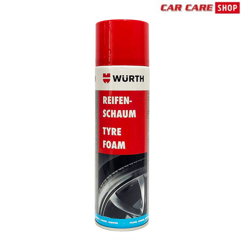 Bọt bảo dưỡng lốp vỏ xe Wurth Tyre care foam 500ml