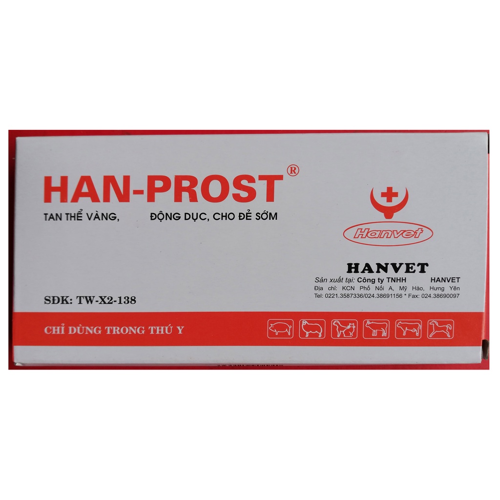 5 ống HAN-PROST 2ml  Sản phẩm cao cấp chuyên dùng cho gia súc, chó mèo đẻ theo yêu cầu