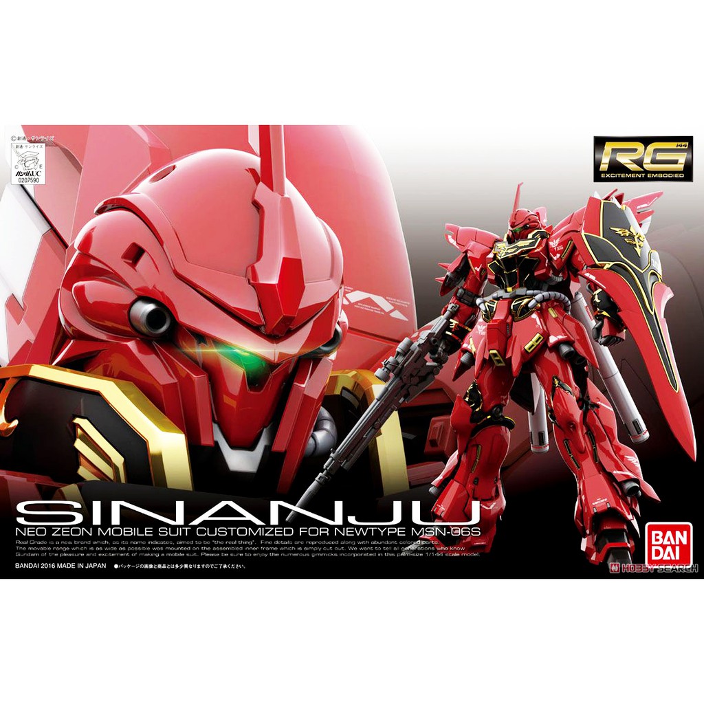 Mô hình lắp ráp Gundam Bandai RG 22 MSN-06S Sinanju [GDB]