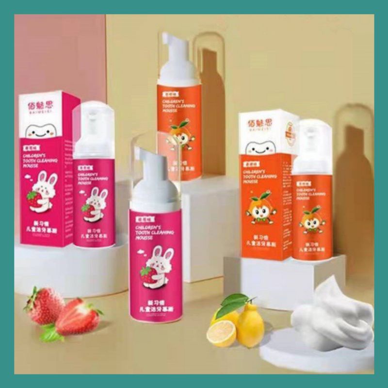 Kem đánh răng tạo bọt cho bé từ 2 tuổi, vị trái cây, nuốt được, mùi thơm bé thích, an toàn tiện lợi