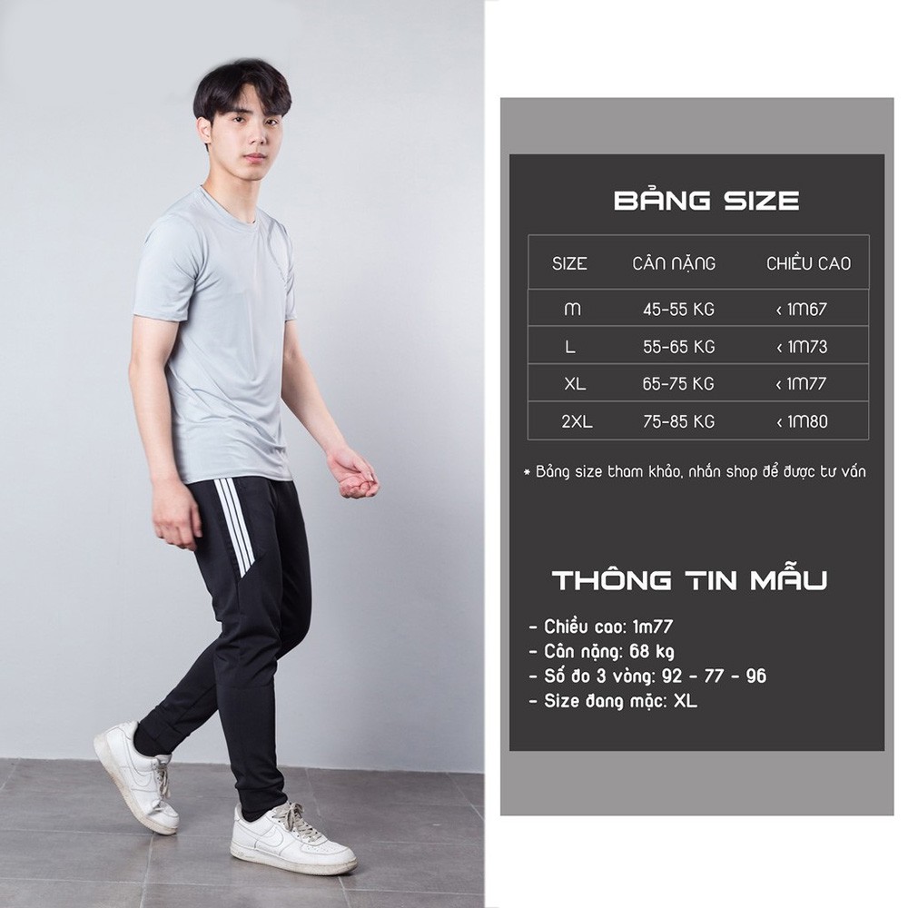 Quần dài thể thao nam Jogger 3 sọc lửng ống bo trẻ trung năng động Micado