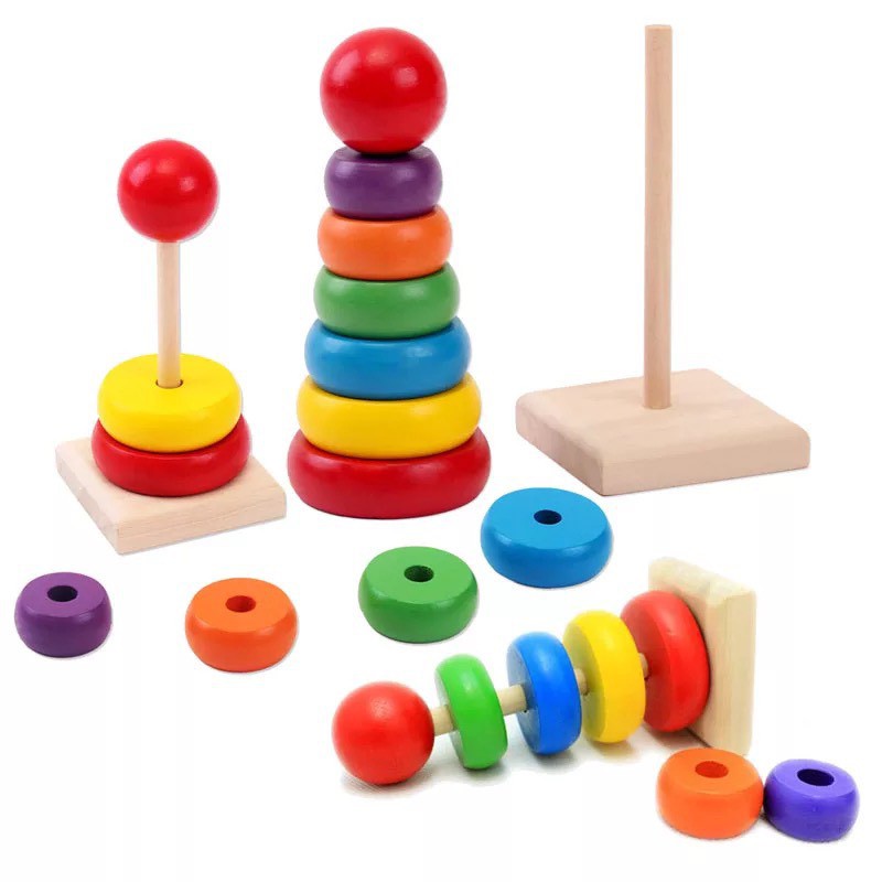 Bộ Đồ Chơi Giáo Cụ Montessori, Đồ Chơi Gỗ An Toàn Cho Bé: Đàn 8 Thanh, Xúc Xắc, Sâu Uốn Dèo,...