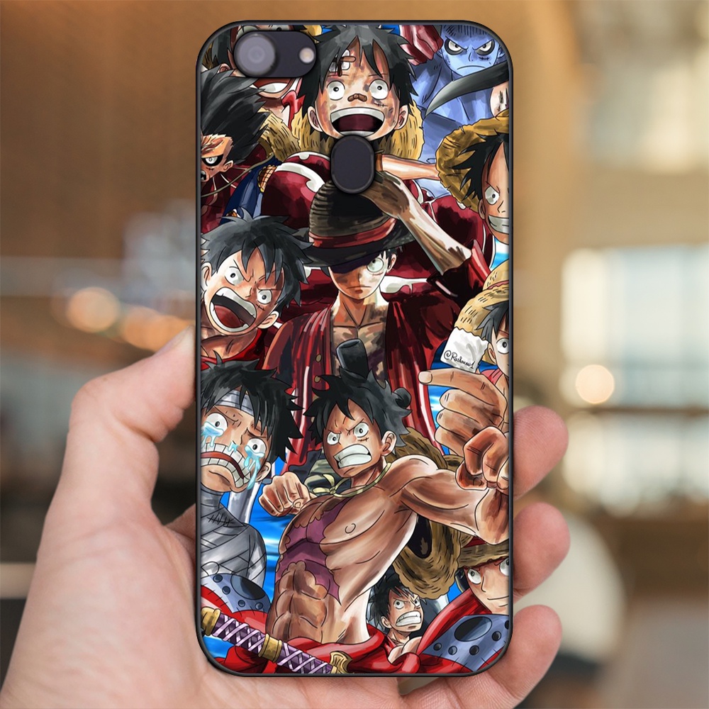 Ốp lưng Oppo F5, F5 Youth, F7 viền đen in hình Luffy One Piece