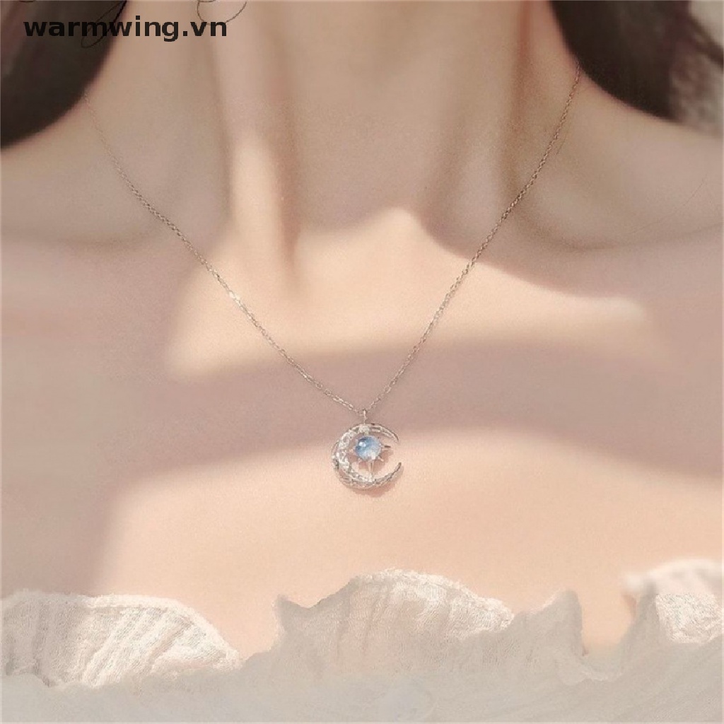 Vòng cổ Mặt Hình Mặt Trăng Đính Đá Phát Sáng Thời Trang