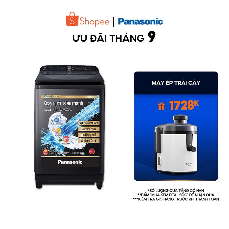 Máy Giặt Cửa Trên Panasonic 12.5KG NA-FD12VR1BV - Hàng Chính Hãng