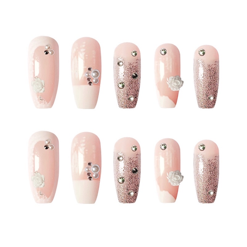 Set 24 móng giả D494 đính đá cao cấp