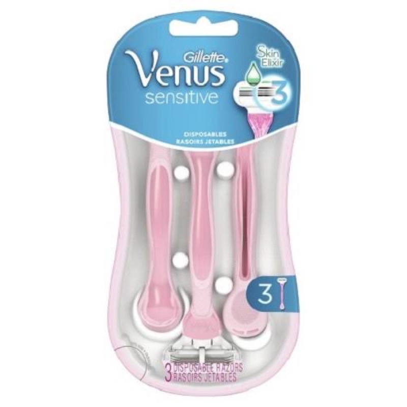 (Set 3 dao - CÓ CHE TÊN) Set dao cạo lông cho nữ Gillette Sensitive Venus Spa   - Hàng chính hãng đủ bill