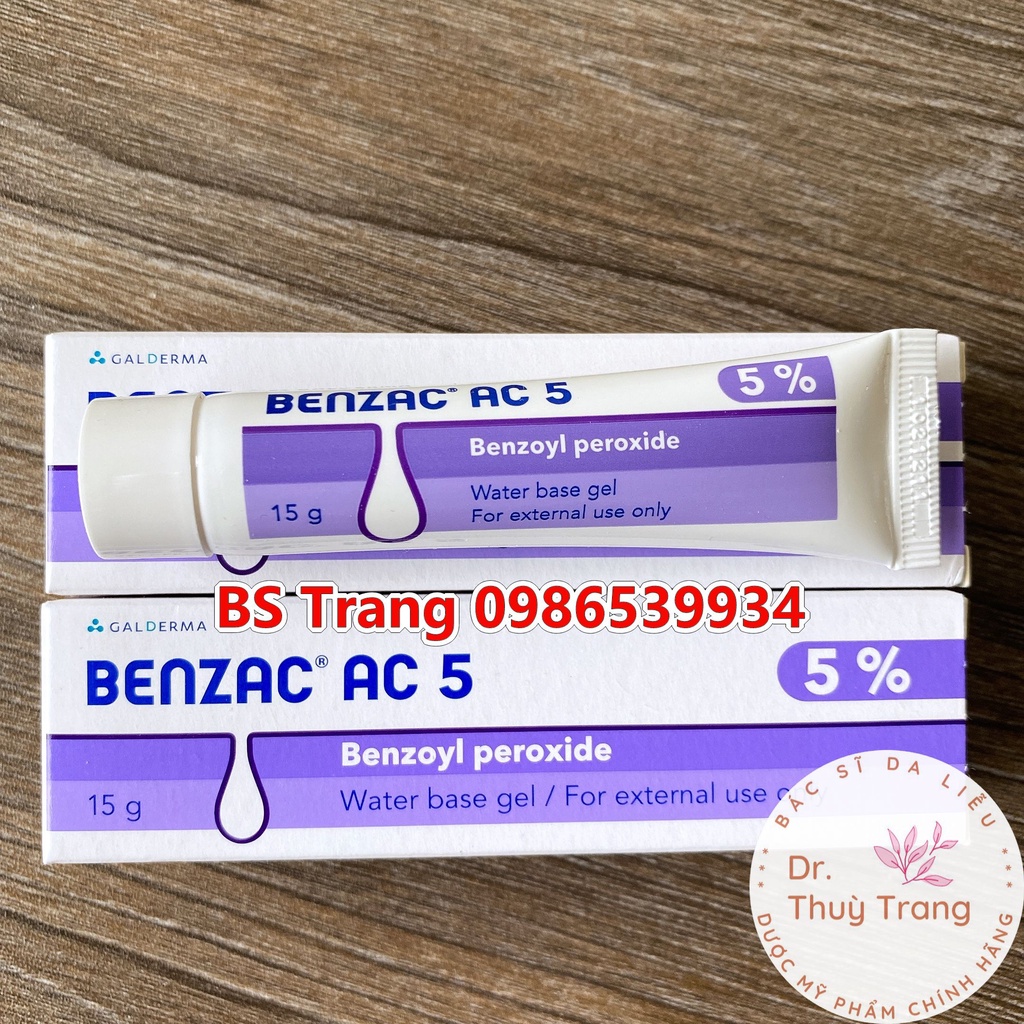 Gel chấm giảm mụn Benzac AC chứa Benzoyl perioxide 5% - 15g