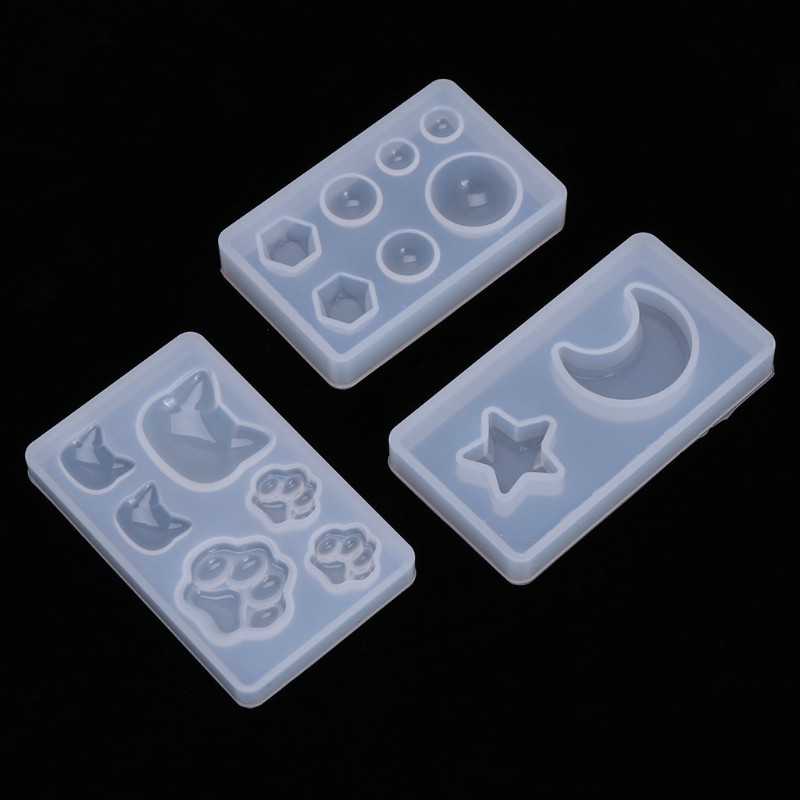 Khuôn Silicon hình chân mèo/mặt trăng tiện dụng đổ resin epoxy làm đồ trang sức/miếng lót ly