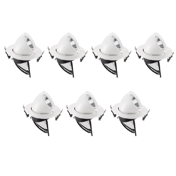 Combo 8 Đèn Led âm trần đế xoay 360 độ 20w, đèn soi tranh, đèn trang trí shop