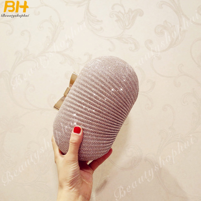 Túi Xách Tay Đeo Vai Đính Nơ Kim Loại Thời Trang Mới Cho Nữ