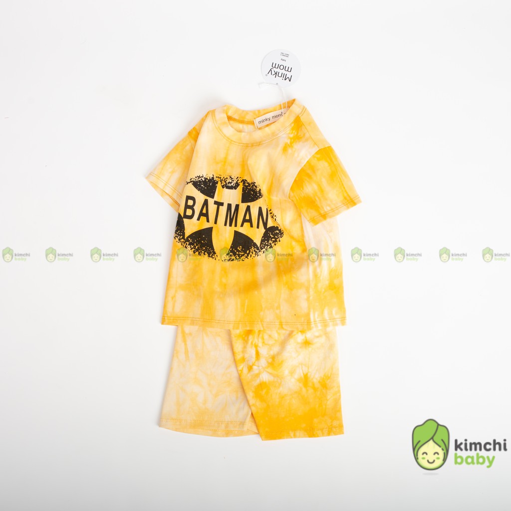 Đồ Bộ Bé Trai, Bé Gái Minky Mom Vải Cotton 100% Tie Dye Sành Điệu, Bộ Cộc Tay Mặc Nhà Cho Bé MKM2145