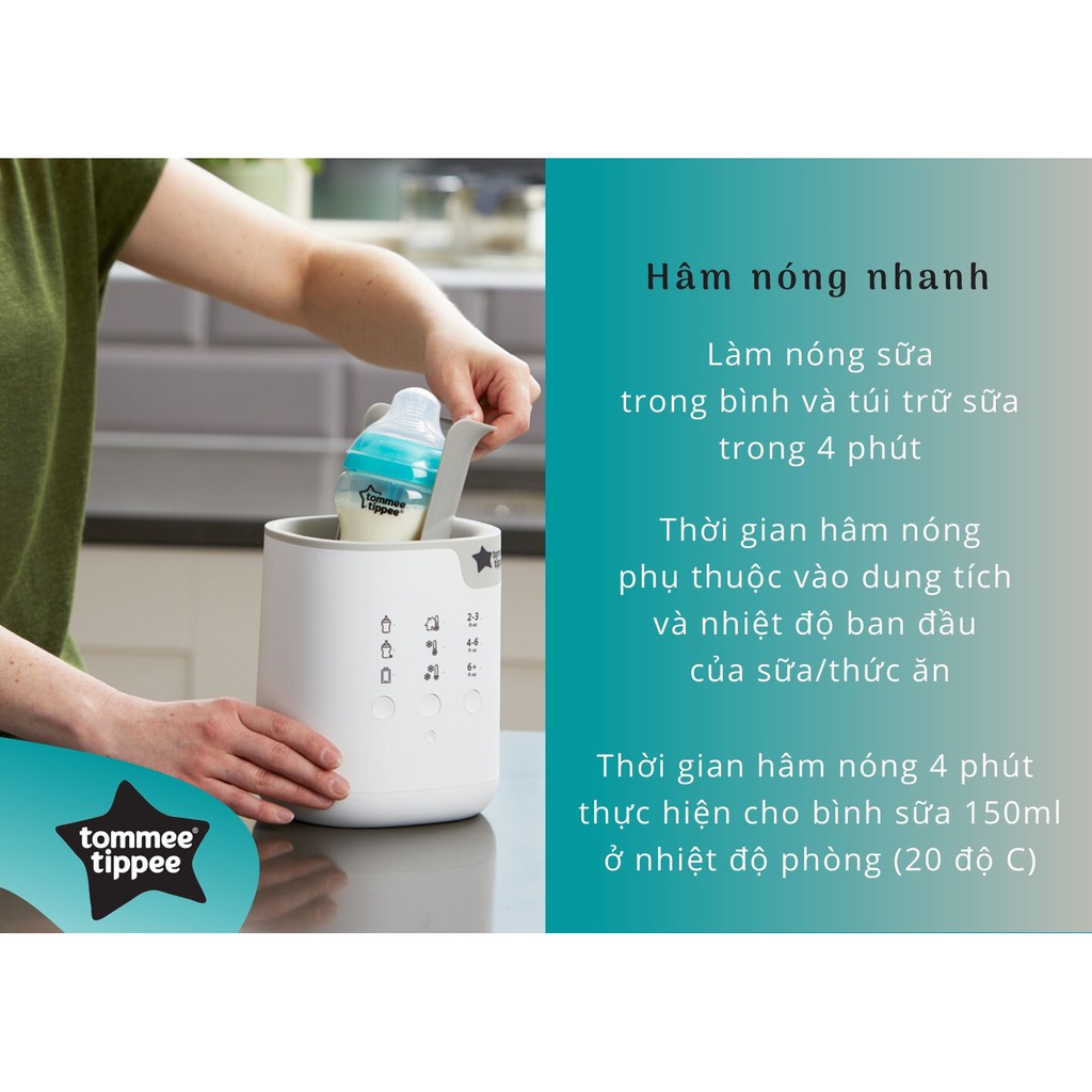 Máy rã đông, hâm nóng bình sữa và túi trữ sữa tự động AllinOne Tommee Tippee