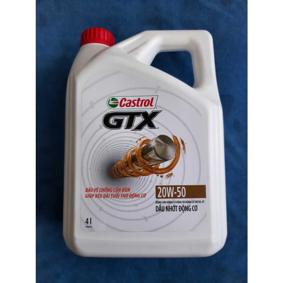 Dầu nhớt Castrol GTX 20W50 4L, dầu nhớt chính hãng cho ô tô