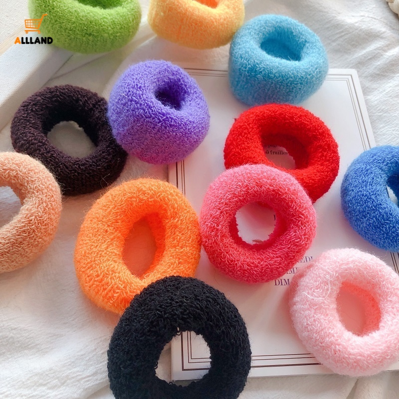 Dây Buộc Tóc Bằng Polyester Dày Bản Rộng Độ Co Giãn Cao Nhiều Màu Sắc Dễ Thương Cho Nữ