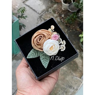 hoa hồng lụa cài áo nhiều màu cao cấp