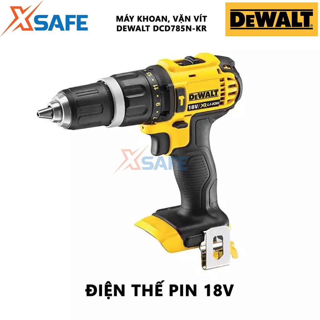 Máy siết vít cầm tay DEWALT DCD785N-KR Máy khoan dùng pin điện thế 18V nhỏ gọn, tiện lợi (Không bao gồm PIN SẠC)