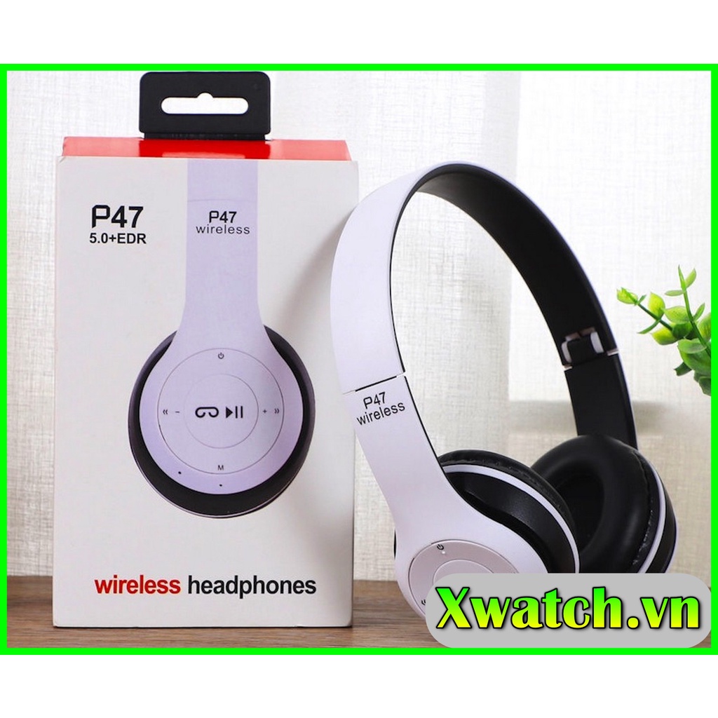 Tai nghe Chụp tai P47 kết nối Bluetooth có khe cắm thẻ nhớ, âm thanh đỉnh cao