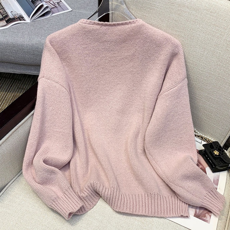 Áo Khoác Dệt Kim Tay Dài Màu Sắc Ngọt Ngào Phong Cách Hàn Quốc Cho Nữ