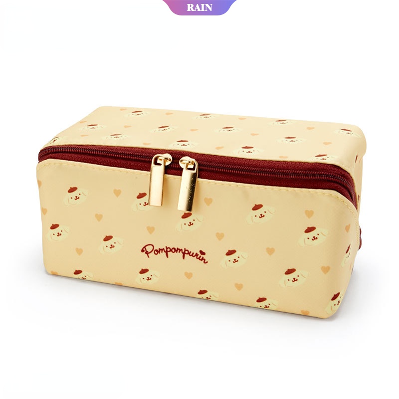Túi Đựng Bút Chì / Mỹ Phẩm Có Khóa Kéo Chống Nước / Bụi Bẩn In Hoạt Hình Sanrio Hello Kitty Pom Purin Dễ Thương Cho Học Sinh