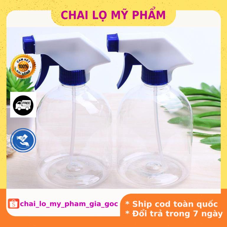 Chai Xịt Phun Sương ❤ GIÁ TỐT NHẤT ❤ [500ml] Chai nhựa pet Vòi Xịt Kính 500ml Lùn rỗng chiết mỹ phẩm, dung dịch .