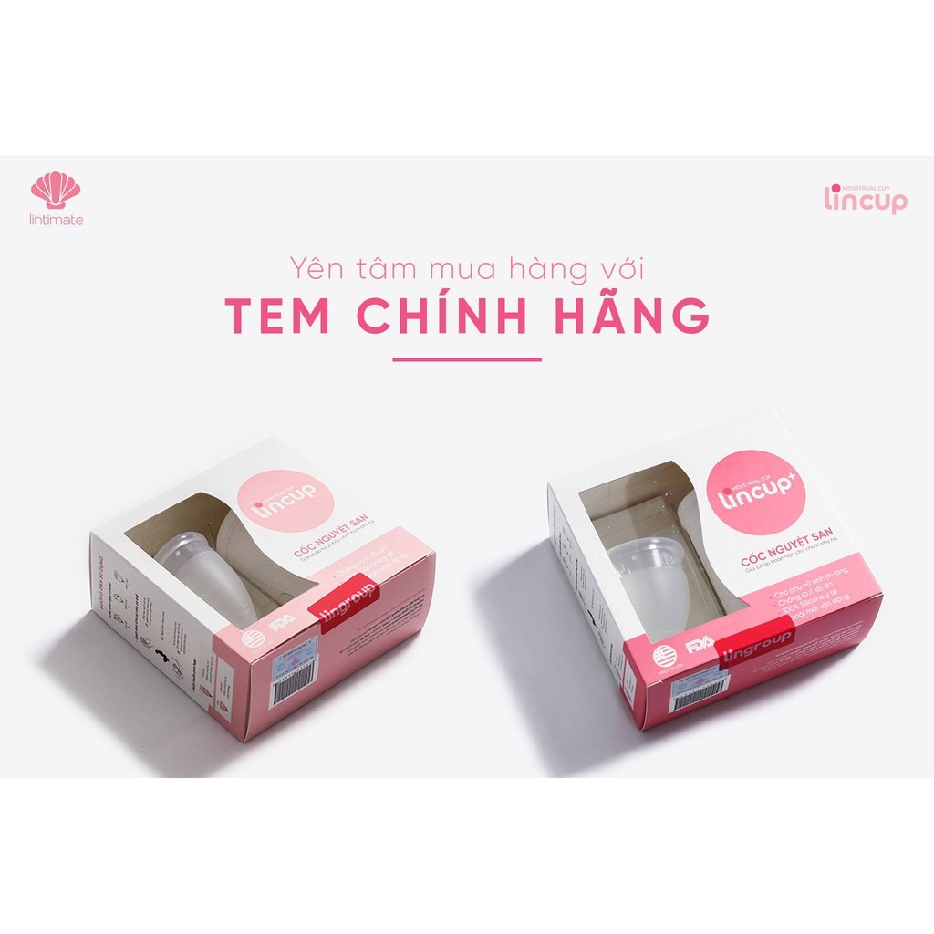 (INBOX SHOP) Cốc nguyệt san Lincup + gel rửa cốc + Cốc tiệt trùng+ viên tiệt trùng + túi giấy lincup