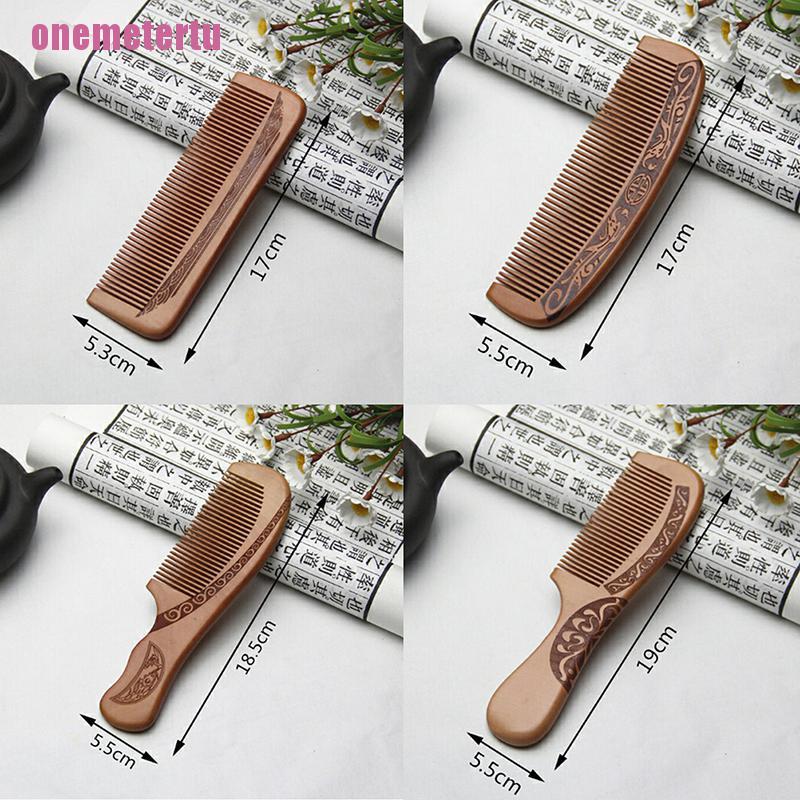 (Hàng Mới Về) Lược Gỗ Đào Tự Nhiên Mát Xa Da Đầu