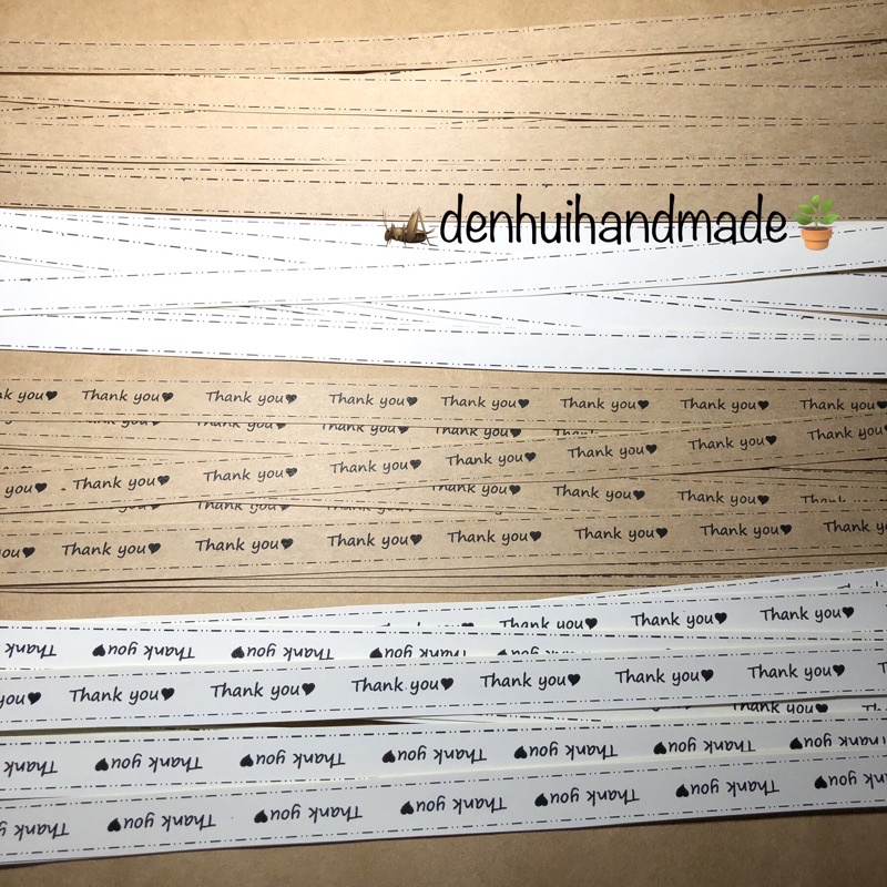 50 Ribbon Giấy Decal Kraft In Nội Dung Chúc Mừng/ Cảm ơn