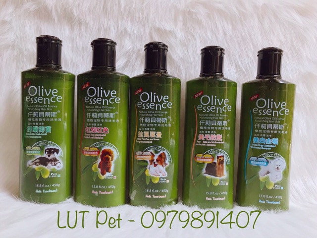 Sữa tắm thơm chó mèo Olive essence - khử mùi dưỡng lông diệt ve rận bọ ghẻ