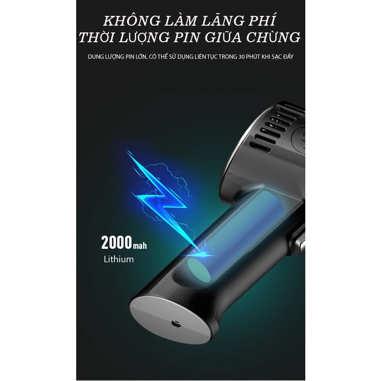 Máy Hút Bụi Cầm Tay Không Dây, Có Đèn Cao Cấp, Lực Hút Lớn 9000PA, Êm Ái Mạnh Mẽ, Sử Dụng Trong Nhà, Ngoài Trời, Ô Tô