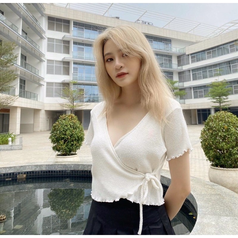 Áo gân đắp chéo cột dây A29
