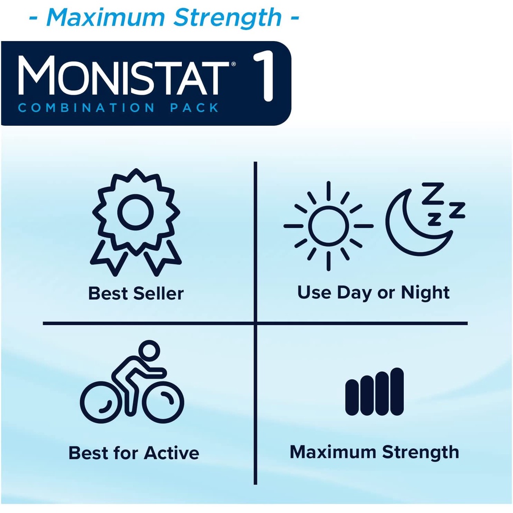 Monistat 1 - day yeast infection treatment - kem bôi giảm ngứa, nhiễm trùng men, diệt nấm vùng kín trong 1 ngày 9g