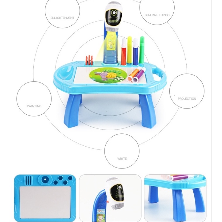 [Hàng mới về] Bàn vẽ Máy chiếu thông minh cho bé tập vẽ - Bàn vẽ bảng vẽ có đèn Phát triển trí tuệ