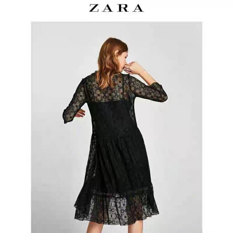 Zara Morocco full tag - đầm Zara ren đen sang đẹp Hot New