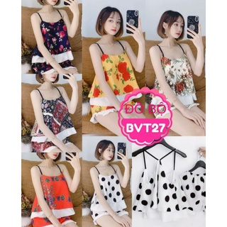 Đồ bộ von cát 2 dây mặc nhà cho nữ