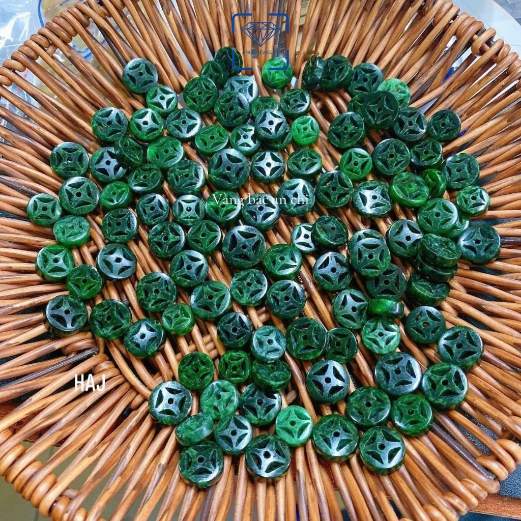 Vòng tay đồng xu chữ vạn đá ngọc sơn thủy Anchi jewelry